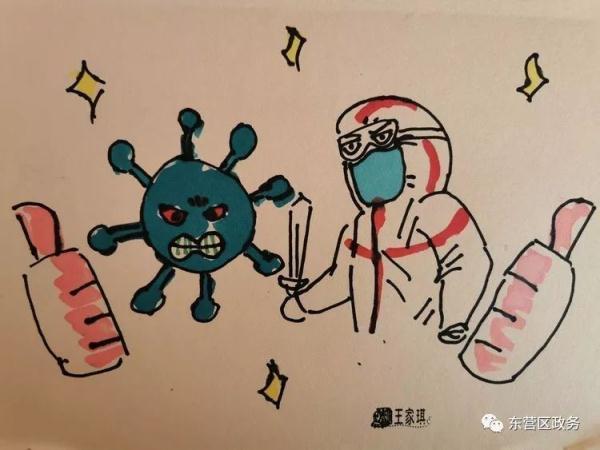 简笔画中的温暖，抗击疫情的感人瞬间